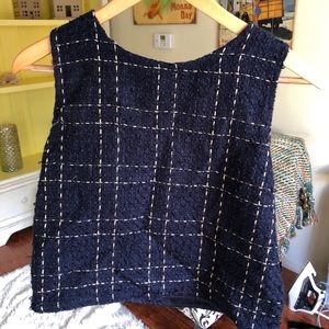 Forever 21 Navy Plaid Top